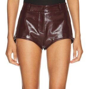 NEW LAMARQUE REVOLVE Annaise Hot Short Patent Burgundy Red Leather Booty Mini XL